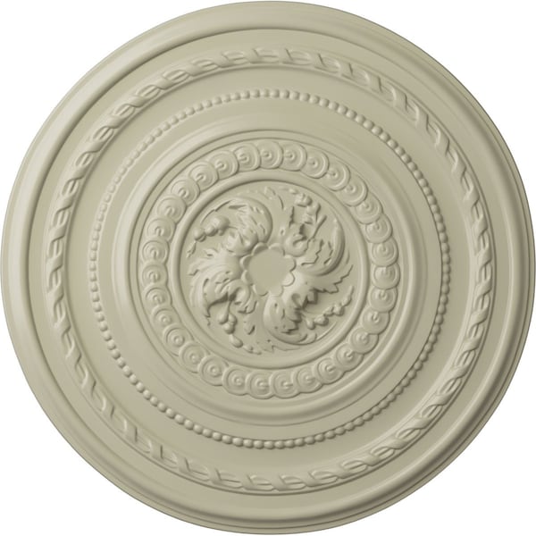 Ekena Millwork Pearl Ceiling Medallion (Fits Canopies up to 1 7/8"), Hand-Painted Clear Yellow, 26 1/4"OD x 1 1/2"P CM26PECYF - main